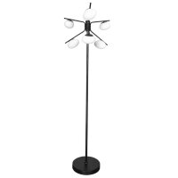 Stehleuchte Glas Metall G9 165 cm hoch Retro Schwarz...
