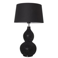 Tischleuchte Schwarz 56,5 cm hoch E27 Metall Stoff Modern