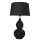 Tischleuchte Schwarz 56,5 cm hoch E27 Metall Stoff Modern
