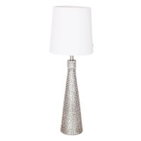 Tischlampe Metall Stoff 54 cm hoch Modern E27 in Silber...