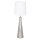 Tischlampe Metall Stoff 54 cm hoch Modern E27 in Silber Wei&szlig;