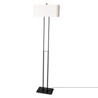 Stehlampe 150 cm klein Schwarz Weiß eckig Stoff...