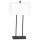 Tischlampe E27 56 cm Schwarz Weiß eckig Stoff Metall