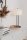 Tischlampe E27 56 cm Schwarz Weiß eckig Stoff Metall