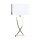Tischlampe Metall Stoff 52 cm in Messing Wei&szlig; f&uuml;r E27