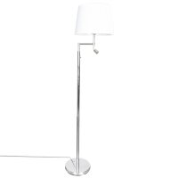 Stehleuchte mit Lesearm 157cm Chrom Weiß E27 LED...