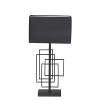 Tischlampe Schwarz Metall Stoff 52 cm E27 Modern