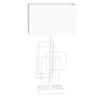 Beistelllampe Weiß 52 cm Stoff Metall E27...