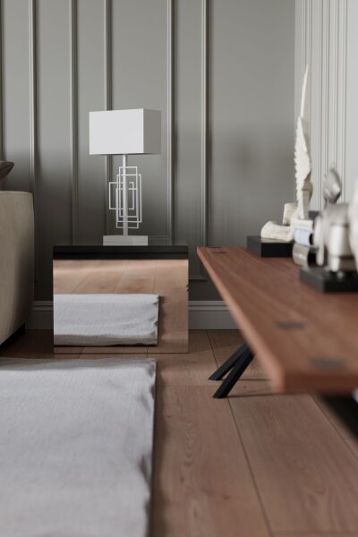 Nachttischlampe Stoff Metall E27 69 cm hoch Weiß Modern