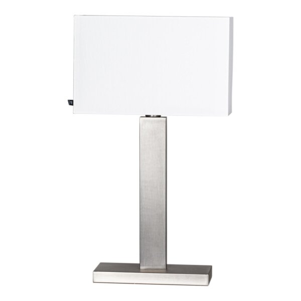Tischlampe Metall Stoff 69,5 cm hoch E27 eckig Modern