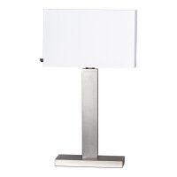 Tischlampe Metall Stoff 69,5 cm hoch E27 eckig Modern
