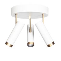 Deckenstrahler Weiß Gold B: 30 cm klein 3-flammig GU10