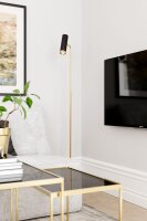 Stehlampe Gold Schwarz 157 cm hoch GU10 verstellbar