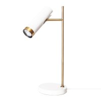 Schreibtischlampe Weiß Gold 49 cm hoch GU10...