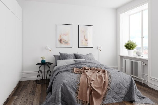 Wandleuchte mit Kabel Schalter Weiß Gold GU10 verstellbar
