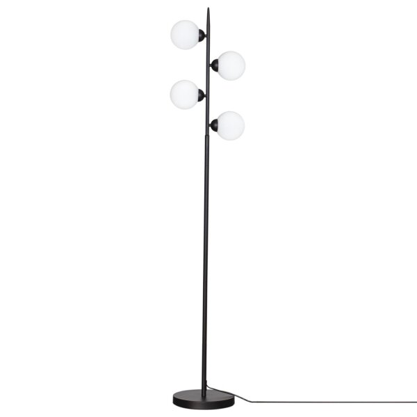 Stehlampe Wohnzimmer 160 cm Schwarz Weiß Metall Glas 4x G9