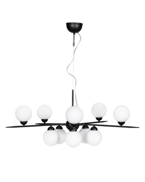 Hängeleuchte Metall Glas B: 100 cm H: max. 160 cm 10x G9