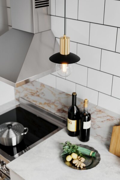 Hängelampe Metall 16 cm breit H: max. 350 cm für E27