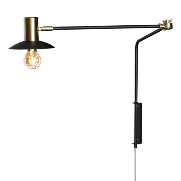 Wandlampe mit Kabel und Stecker Metall E27 Schwenkarm