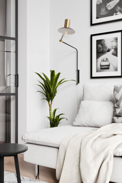 Wandlampe mit Kabel und Stecker Metall E27 Schwenkarm