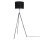 Stehlampe Metall Stoff 145 cm hoch Dreibein Schwarz E27