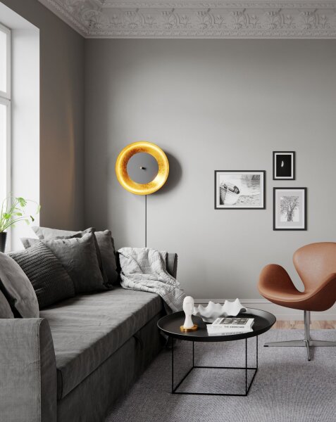 Runde Wandleuchte mit Kabel und Stecker Ø 50 Ø 50 cm