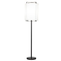 Stehlampe Stoff Metall E27 150 cm hoch Schwarz Weiß