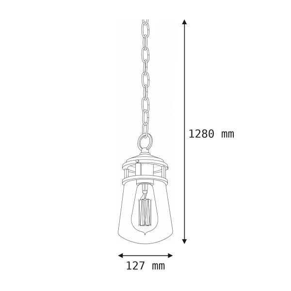 Elegante Hängelampe Glas Schirm Außen Terrasse