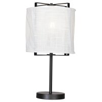 Tischleuchte Stoff Metall 50 cm Schwarz Weiß E27