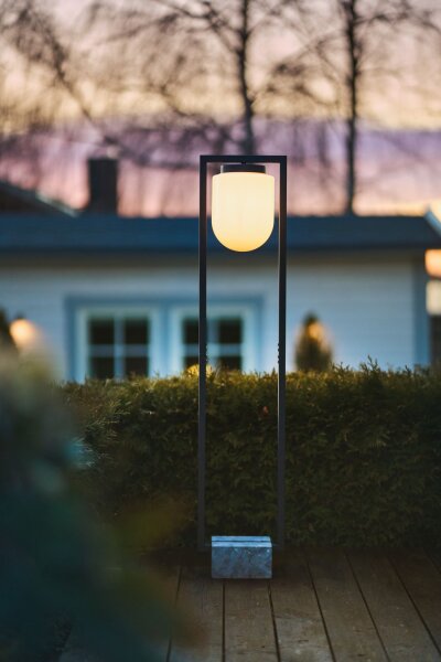 Stehlampe Terrasse 120 cm E27 IP44 Marmor Fuß mit Kabel