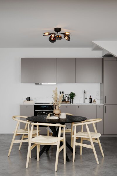 Deckenleuchte Metall Glas 70 cm breit 6x G9 Modern