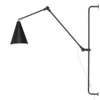 Wandleuchte mit Kabel Schalter Metall Gelenkarm Schwarz E27