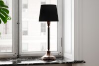 Tischlampe Stoff Metall E27 59,5 cm in Schwarz Silber
