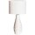 Tischlampe Weiß Creme Keramik Stoff E27 74 cm hoch