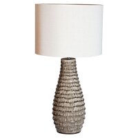 Nachttischlampe Stoff Keramik 74 cm hoch Braun Weiß...