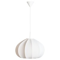 Hängelampe Weiß Stoffschirm 50 cm breit H:...