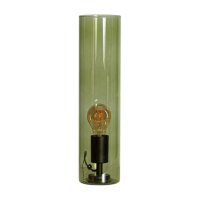 Tischleuchte Glas Zylinder 40 cm hoch Grün E27...