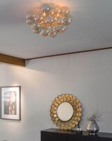 Deckenleuchte Rauchglas Metall 50 cm breit 6x G9 in...