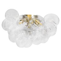 Deckenleuchte Glas Metall 50 cm breit in Gold Modern 6x G9
