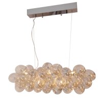 Pendelleuchte Esstisch B: 80 cm Metall Rauchglas 8x G9