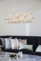 Pendelleuchte Esstisch B: 80 cm Metall Rauchglas 8x G9