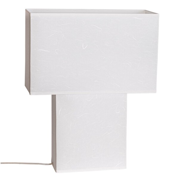 Tischleuchte Weiß Papier Metall 40 cm hoch 2x E27