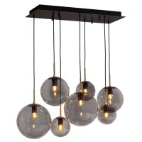 Hängelampe Metall Rauchglas 86 cm lang H: max. 120...