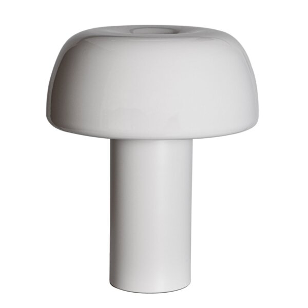 Tischleuchte Weiß H: 41 cm kippbar Metall Kabelschalter E27