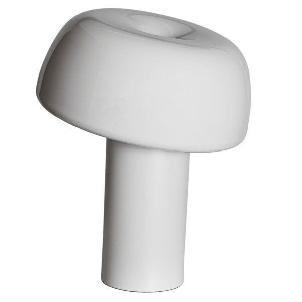 Tischleuchte Weiß H: 41 cm kippbar Metall Kabelschalter E27