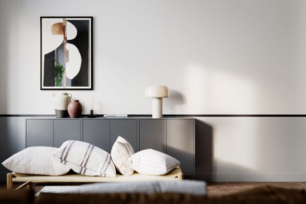 Tischleuchte Weiß H: 41 cm kippbar Metall Kabelschalter E27