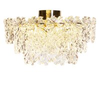 Deckenlampe Kristall 51,5 cm breit in Gold 3-flammig E14