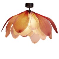 Deckenlampe Stoff Metall 80 cm breit biegsam Rosa E27