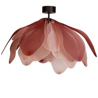 Deckenlampe Stoff Metall 80 cm breit biegsam Rosa E27