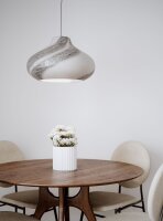 Hängeleuchte Glas Metall E27 44,5 cm breit marmoriert